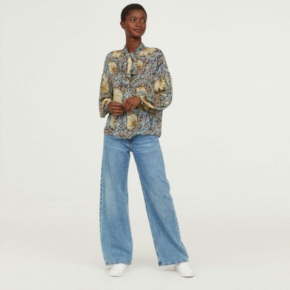 Morris & Co x H&M Floral Chiffon Blouse Size 2 - 47695 - Picture 2 of 15